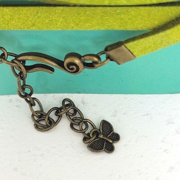 New Kelly Rae Roberts "Believe" Olive Green Ribbon Wrist Wrap Hook Boho Bracelet - Picture 5 of 5